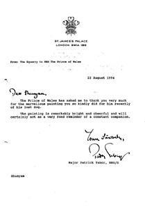 Brief van Prins Charles